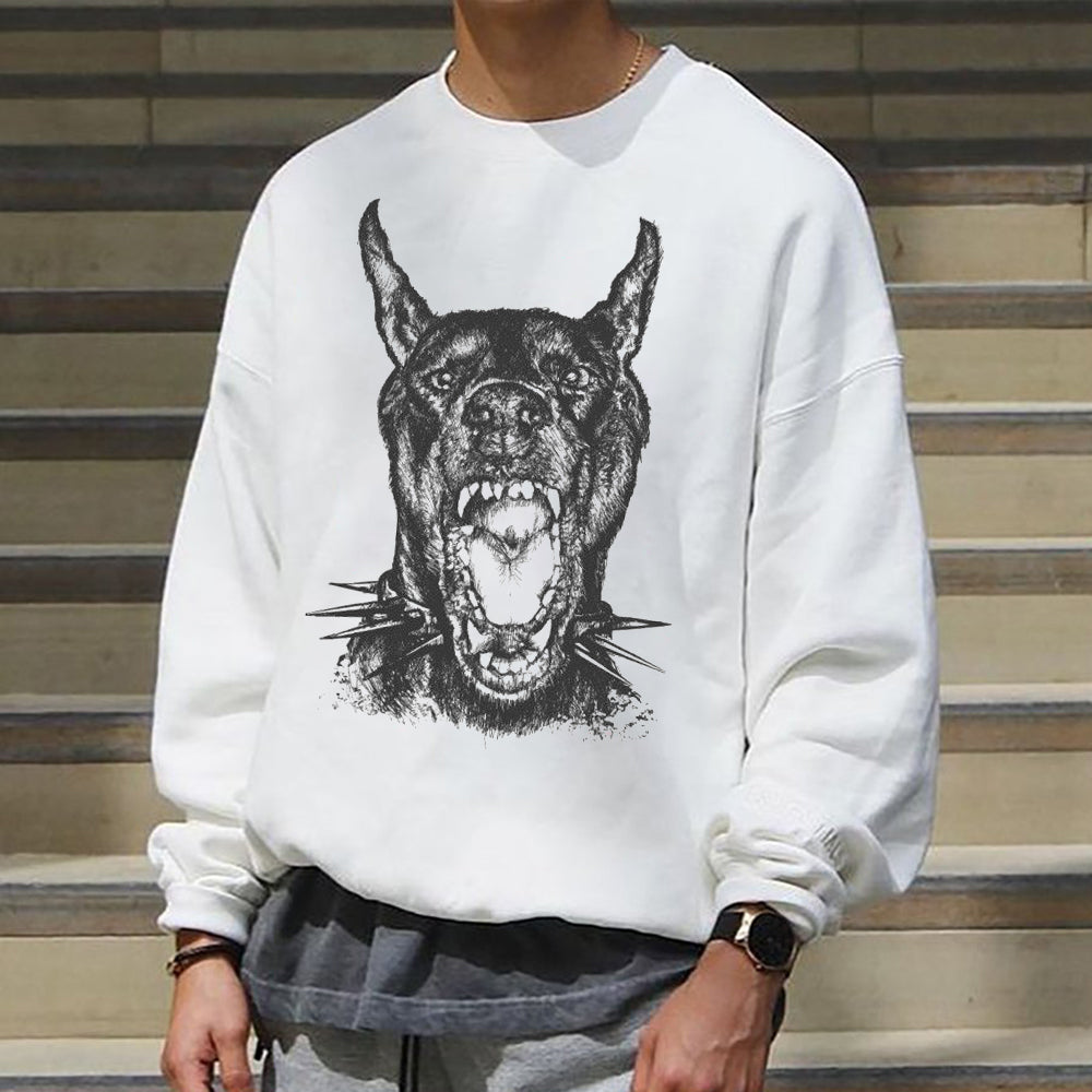 Animal Graphic Print Men's Crewneck Sweatshirt