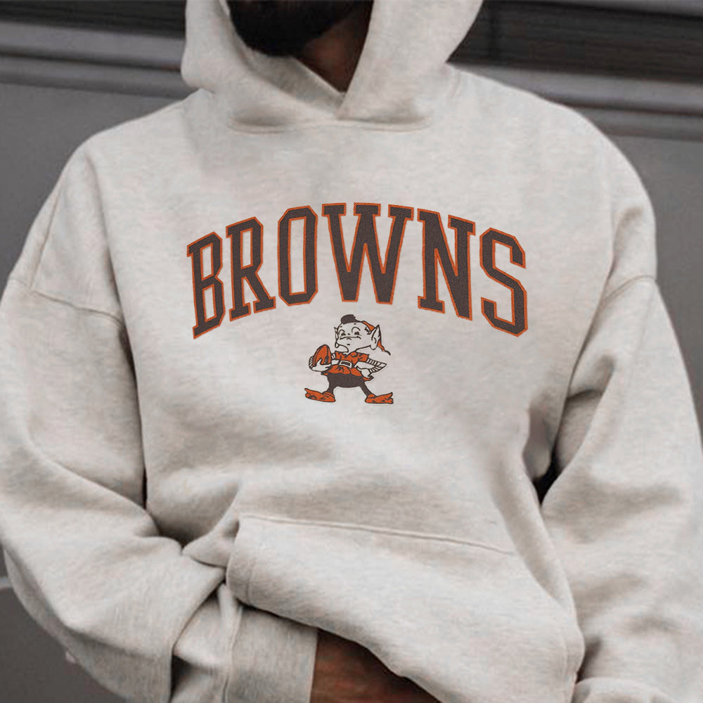 Clearance-Browns Football Team Men's Fahion Hoodies-XL
