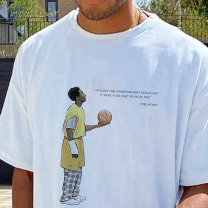 Motivational Quote Kobe Bryant Cartoon Print Fan Tee