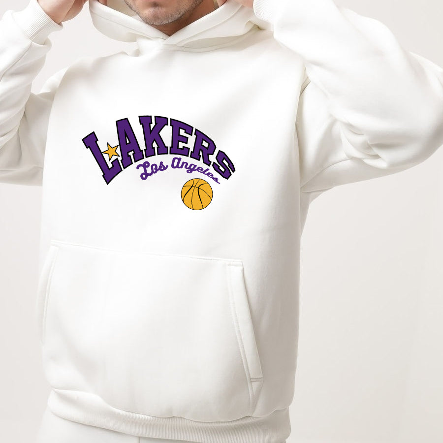 NOVAROPA™Lakers Print Men's Fleece Hoodie