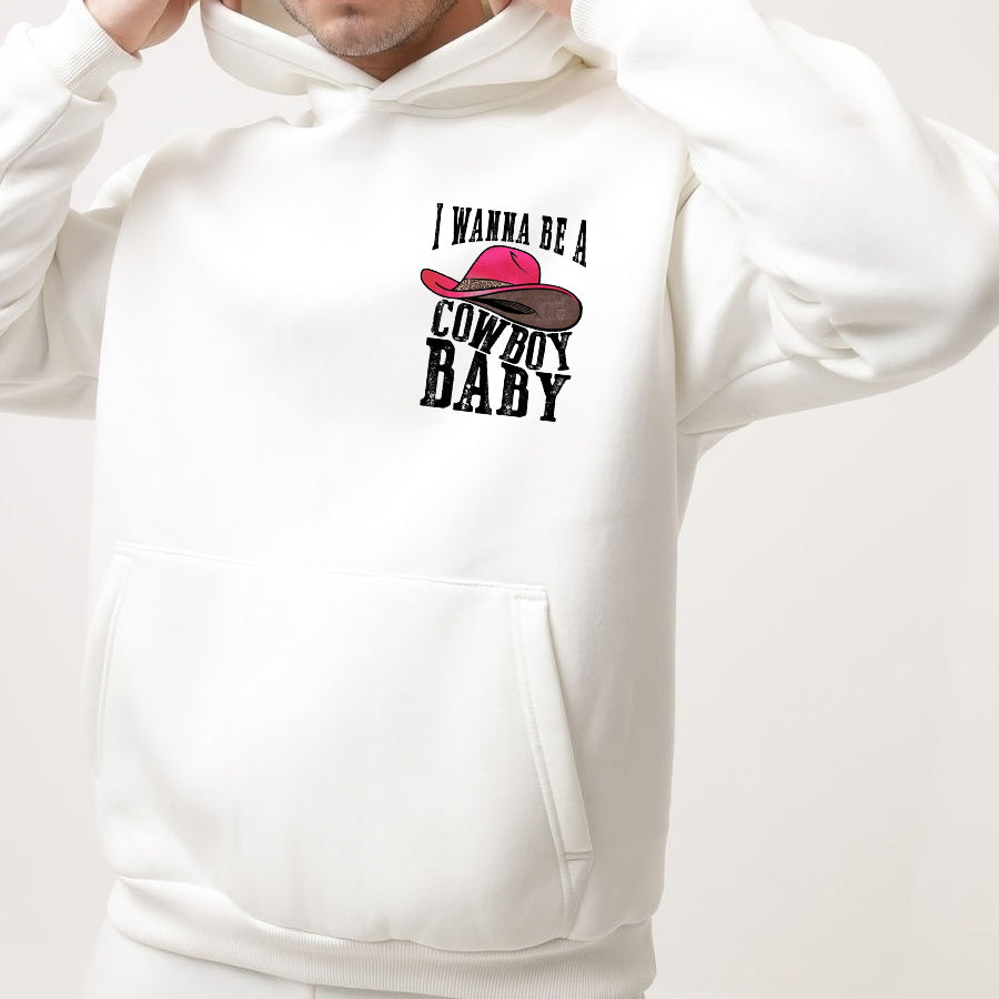 Cowboy Baby Print Fleece Hoodie