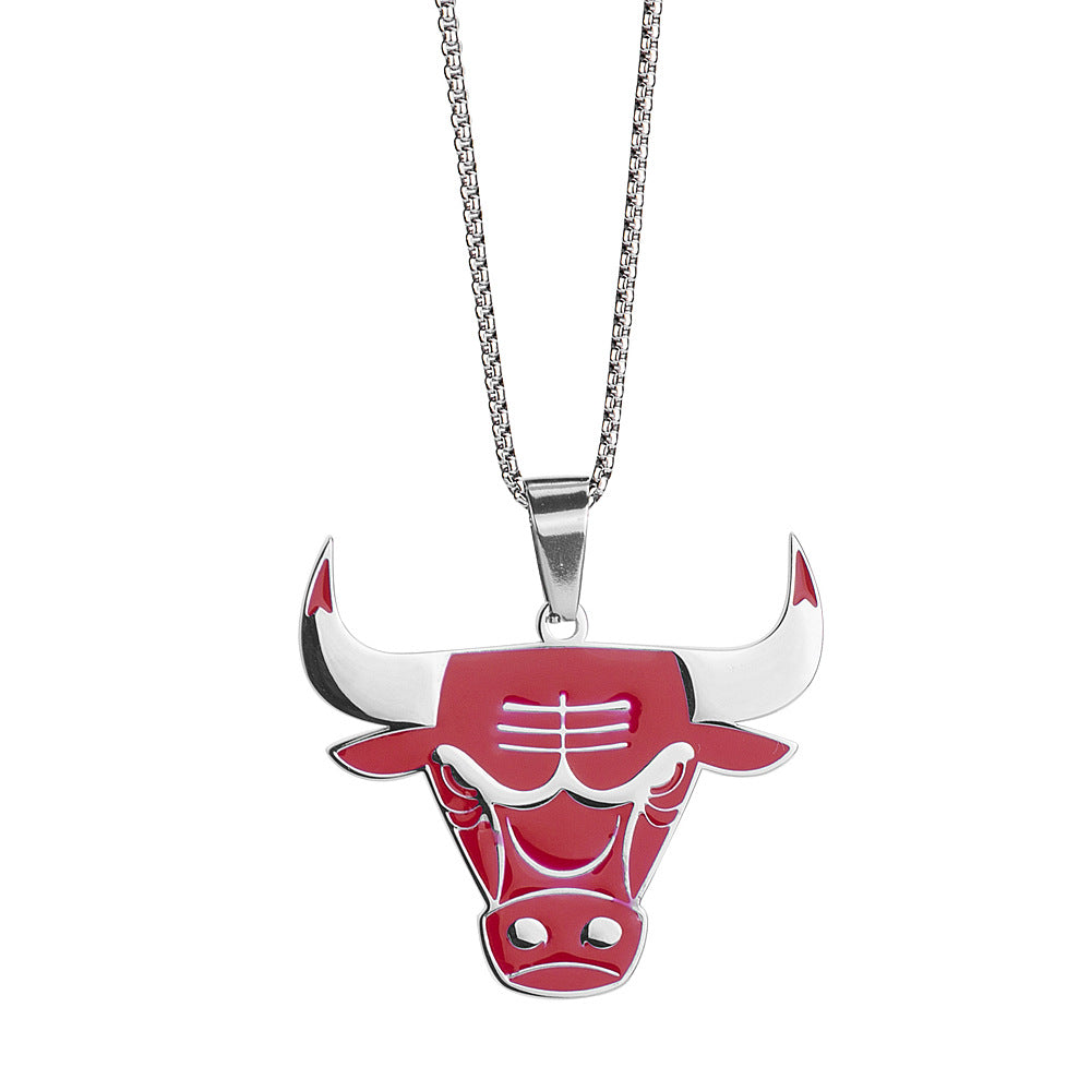 Hip Hop Ice Out Bull Head Pendant Necklace for Men Women Fashion Casual  Rock Party Rap Jewelry