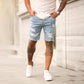 Clearance-Men's Ripped Denim Shorts-2XL