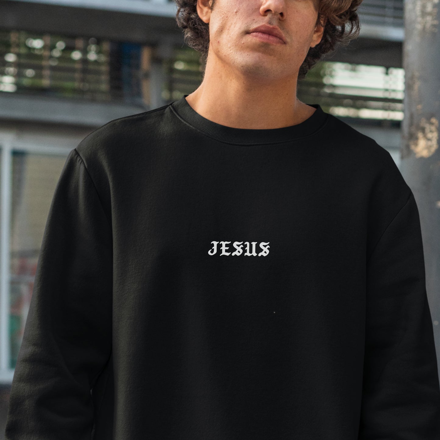 JESUS Men's Crew Neck Sweatshirt
