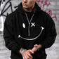 Clearance-Smile Print Men's Fleece Hoodie 320g-L