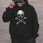Clearance-Skull Print Men's Fleece Hoodie-L
