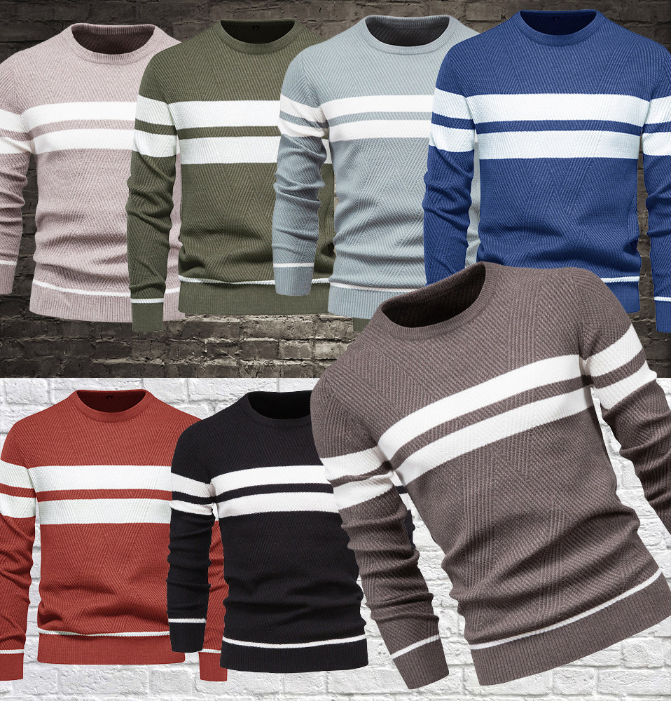 Striped Color-block Men's Sweater