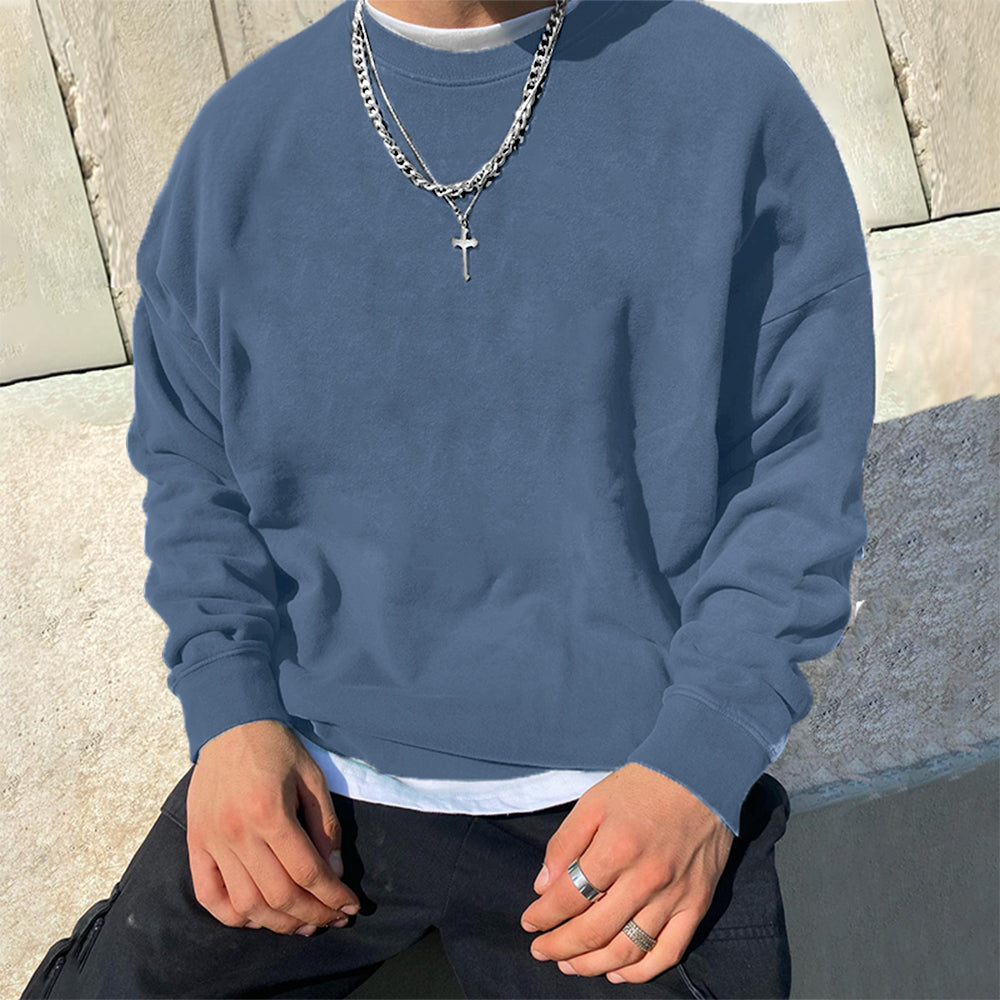 Blue Color Men's Crew Neck Sweatshirts
