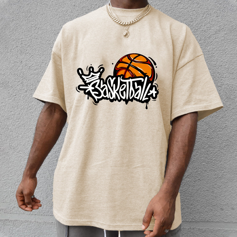 NOVAROPA™ Basketball Print Men's Cotton T-shirt