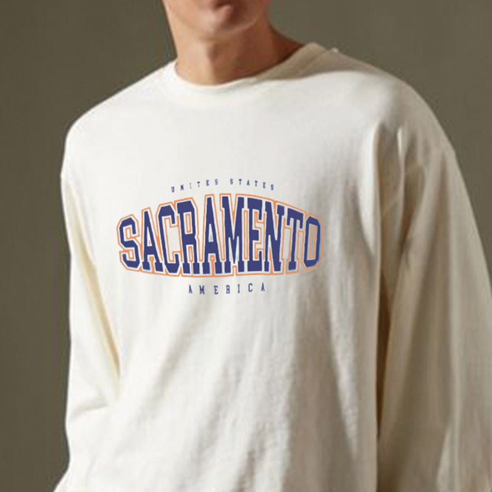 Sacramento USA Men's Loose Fit Long Sleeve T-Shirts-B