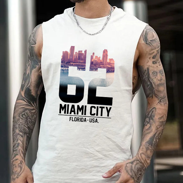 Men's Miami City Print Tank Top-B