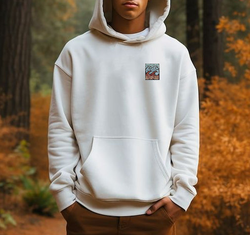 Surfing Graphic Print Men's Fleeced Hoodie