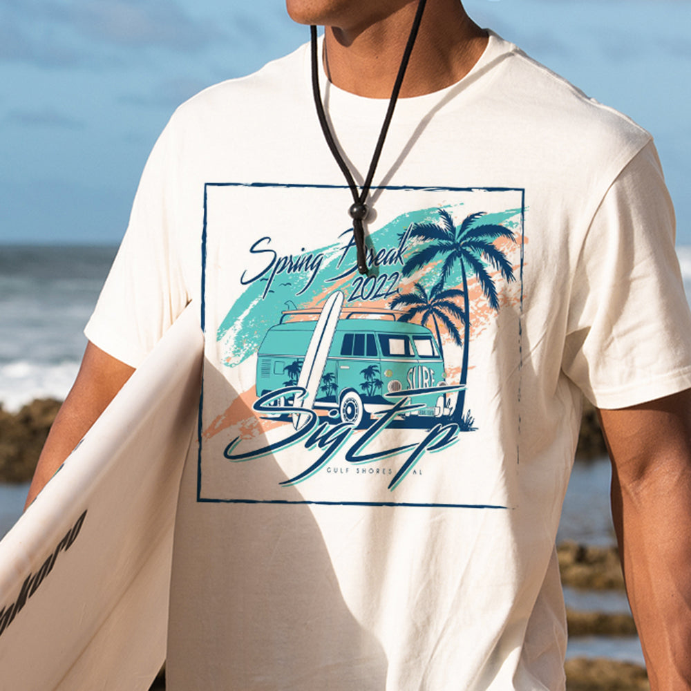 Clearance- Beach Vacation Surf Men's T-Shirt-L