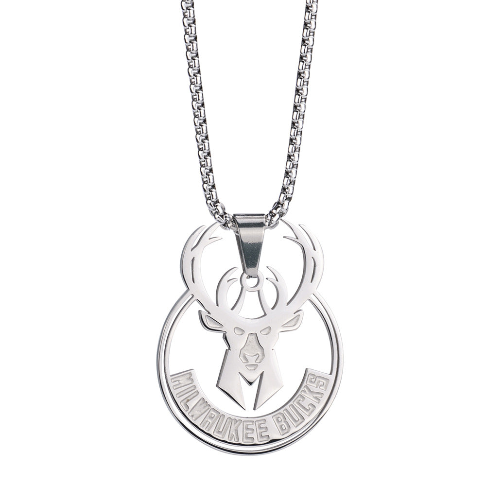 Milwaukee Bucks Titanium Steel Necklace