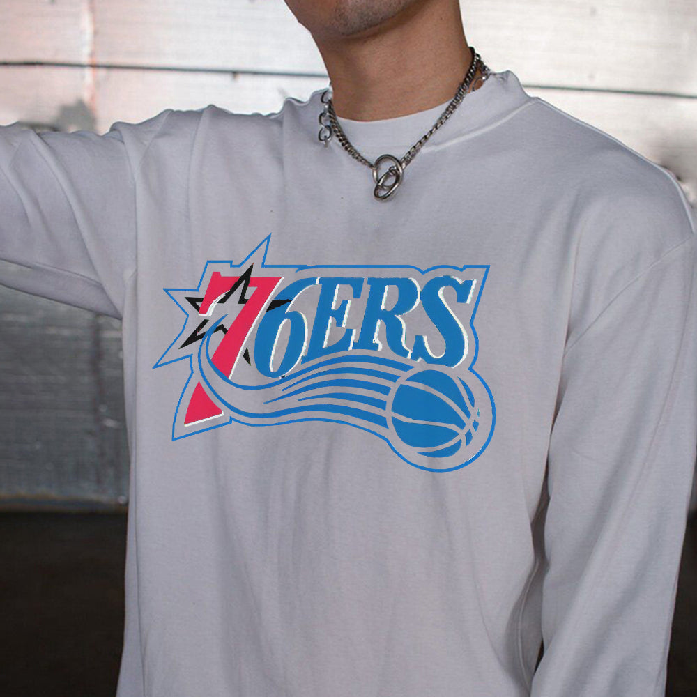 SIXERS Men's Basketball Sports Long Sleeve T-Shirts-A