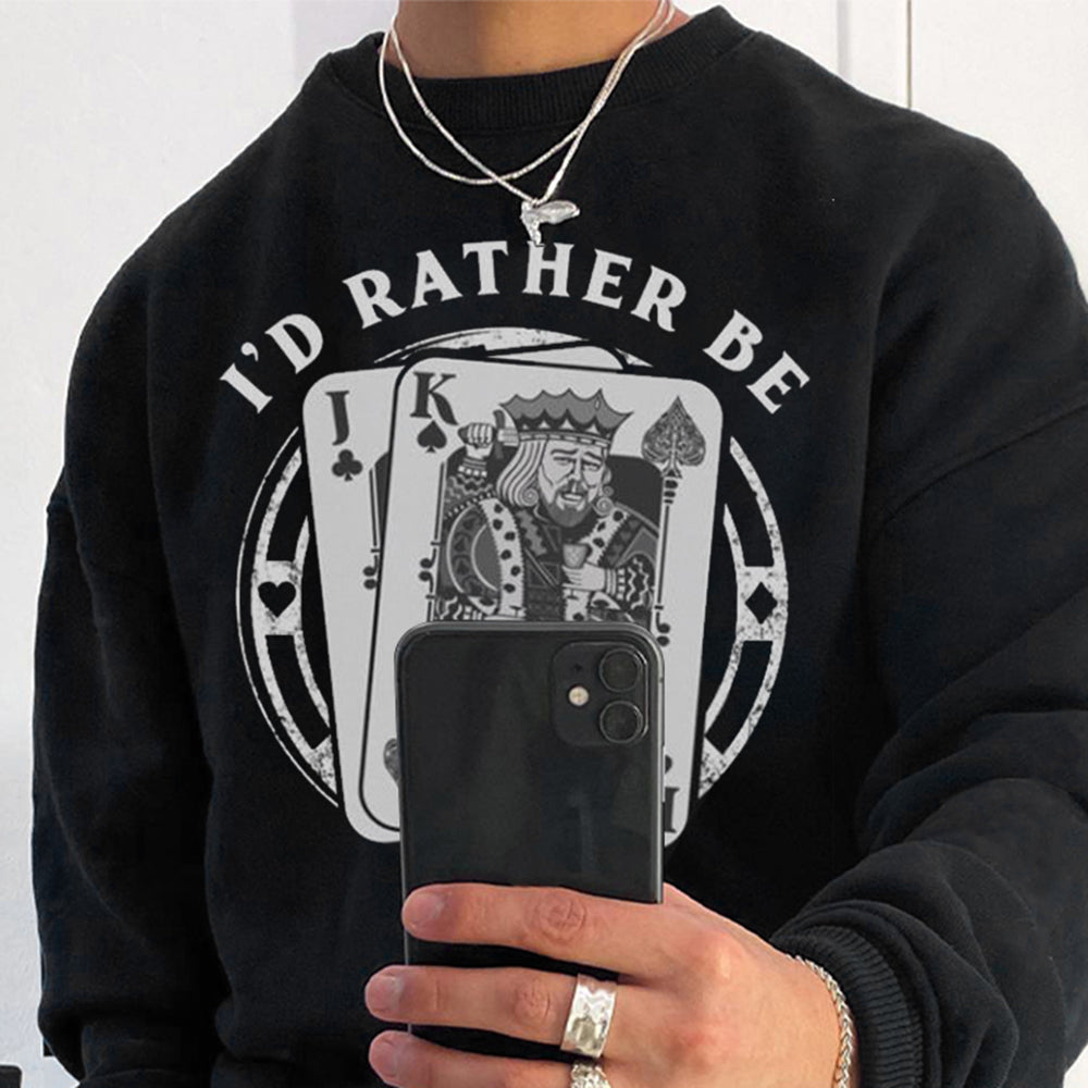 Graphic Print Men's Crewneck Sweatshirt
