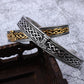 Norse Viking Rune Symbol Stainless Steel C-shaped Open Bangle Bracelet