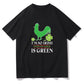 Green Chicken Four-leaf Clover Playful Print T-shirt