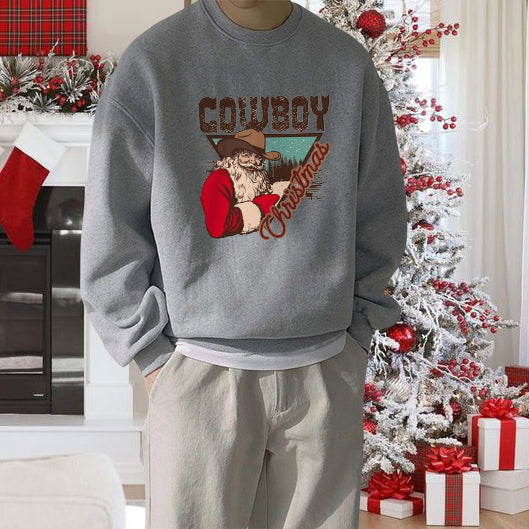 Cowboy Christmas Vintage Print Sweatshirt