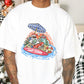 Santa Holiday Chrismtas Print Men's Cotton T-shirt