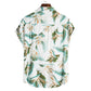 Clearance-Cotton And Linen Printed Shirt-XL