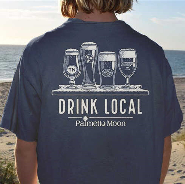 Street Personality Simple Wine Glass Print Casual Loose Round Neck Short Sleeve T-Shirt