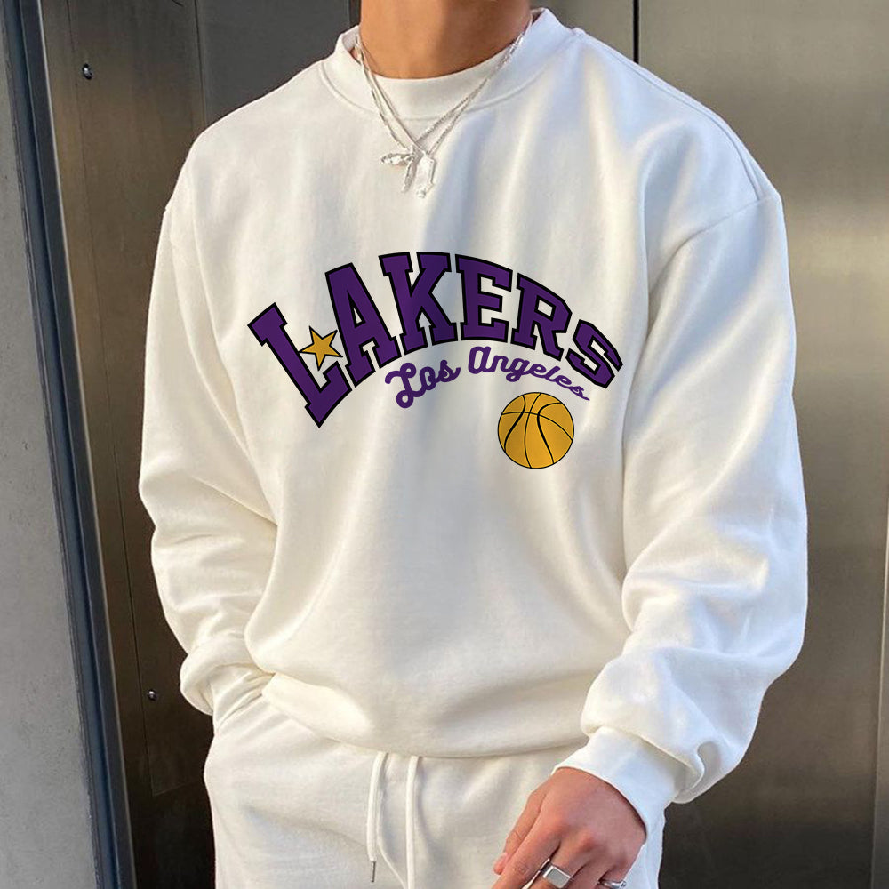 NOVAROPA™ Lakers Print Crew Neck Sweatshirt