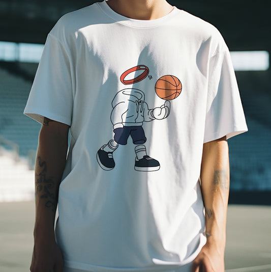 Funny Basketball Print Men's Cotton T-shirt