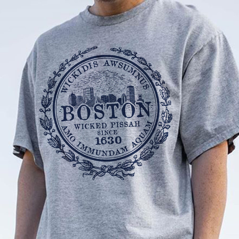 Alphabet graphic print casual men's T-shirt