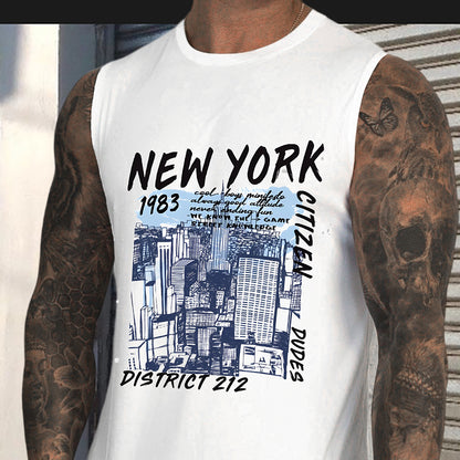 Men's New York City Print Tank Top-C