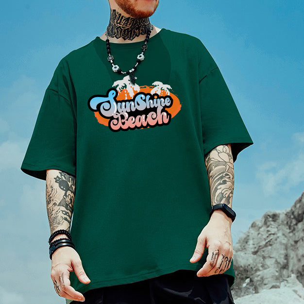NOVAROPA™ Sunshine Beach Print Cotton T-shirt