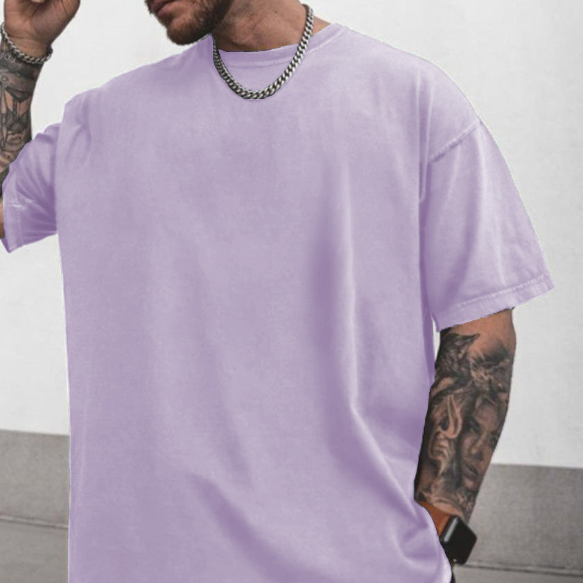 Plain Loose Casual Short Sleeve Men's T-Shirt