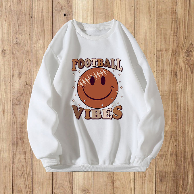 Smiley Face Football Vibes Men's Sweatshirt