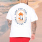 Palm Tree and Wave Print Men's White Tee