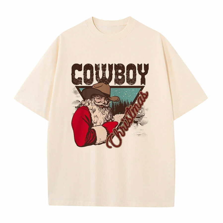 Christmas Cowboy Men's Cotton T-shirt