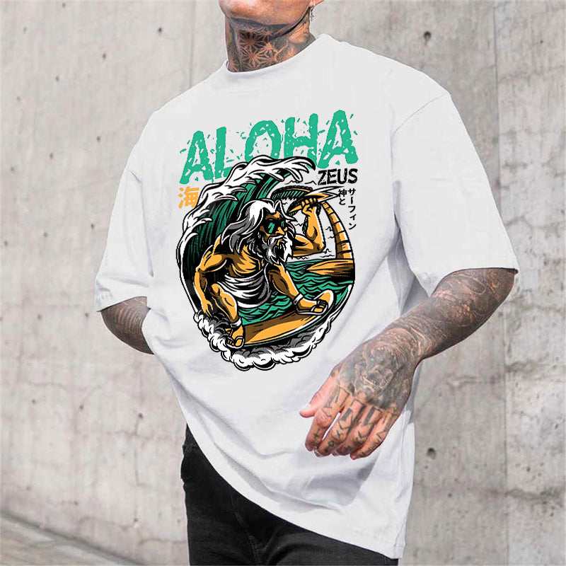 Surfing Zeus Aloha Spirit Men's T-shirt