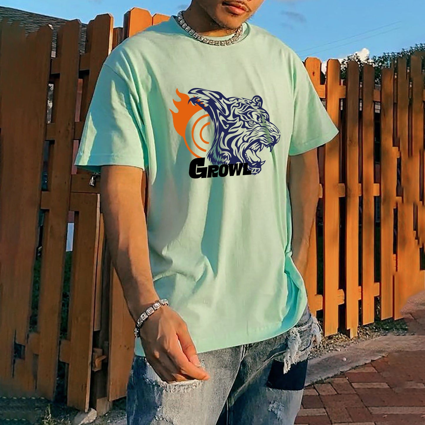 NOVAROPA™ Tiger Graphics Casual Men’s T-shirts
