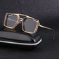 Retro Metal Hollow Square Frame Men's Sunglasses