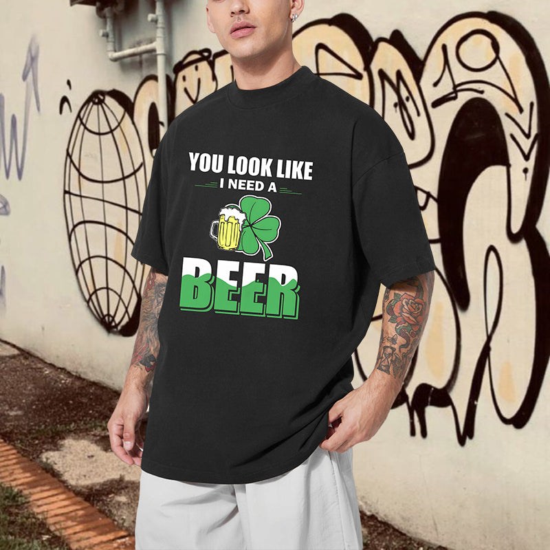Thirsty Clover Lucky Beer Playful Irish T-Shirt