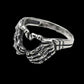 Edgy Skull Hand Heart Design Motorcycle Style Stainless Steel Ring