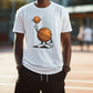 Men's Funny Basketball Character Print T-shirt