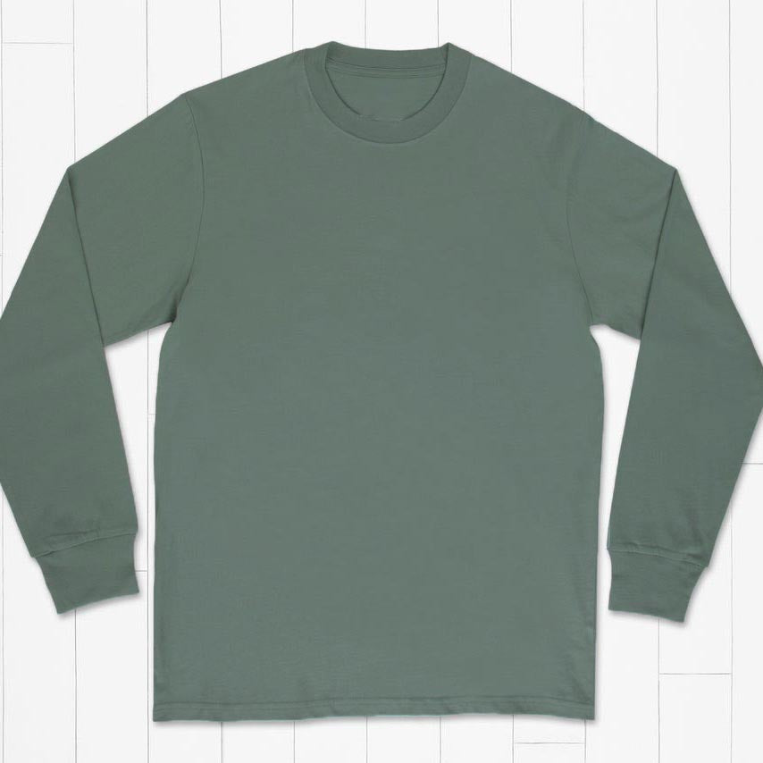Men's Sage Green Color Long Sleeve T-shirt 230GSM-A