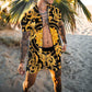 Men's Yellow Floral Print Two Pieces
