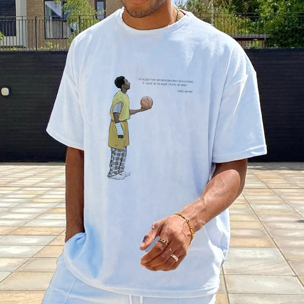 Motivational Quote Kobe Bryant Cartoon Print Fan Tee Nova Fashion Shop