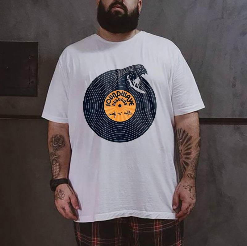 Vinyl Records Soundwave Printed Men's T-shirt