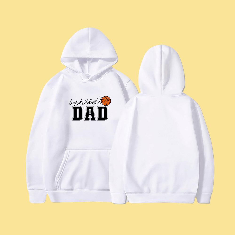 Basketball Dad Letter Print Men's Fleeced Hoodie
