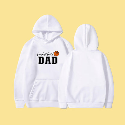 Basketball Dad Letter Print Men's Fleeced Hoodie