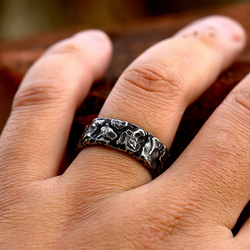 Men's Punk Viking Retro Crack Ring