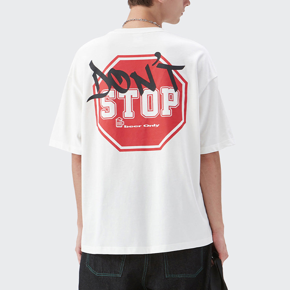 Stop Sign Graffiti Men's Oversized T-shirt 230g