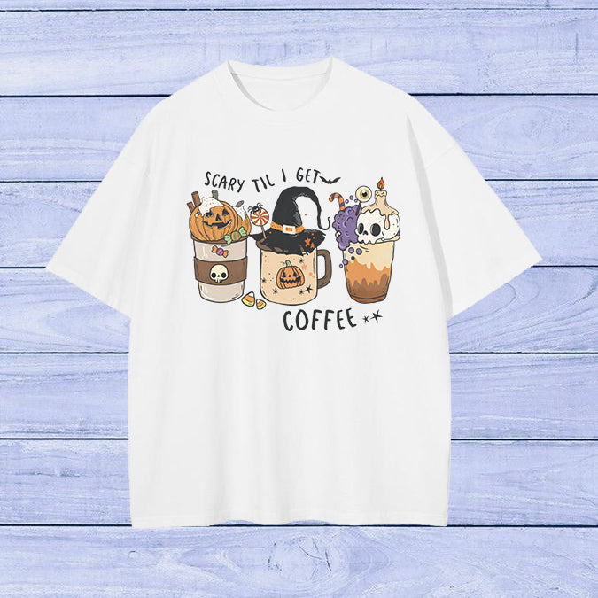Halloween Pumkim and Skull Coffee Women's T-shirt